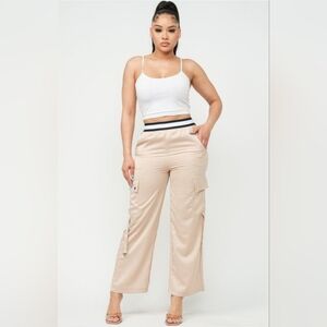 Women's Cargo Dress Pants Size S, M, L Cream